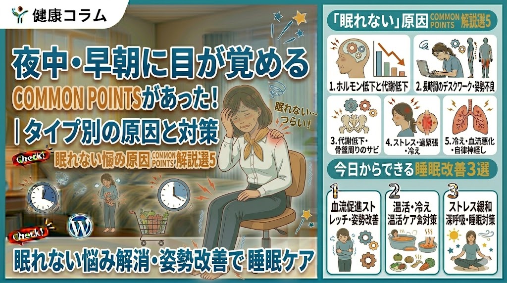 夜中に目が覚める悩みを抱える30代女性