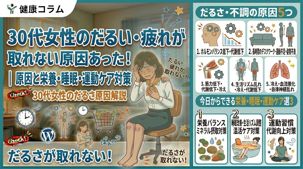 体がだるい・疲れが取れない悩みを抱える30代女性